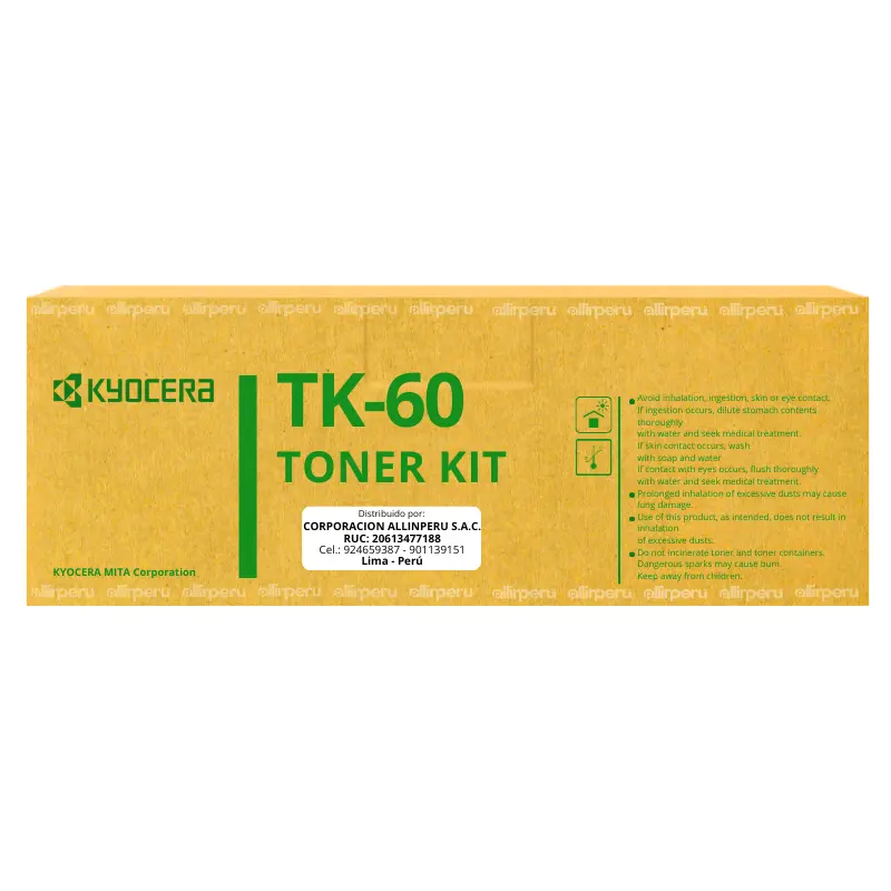 Toner Kyocera TK-60 Negro para Fs-1800, 3800 20,000 Páginas Toner Kyocera TK-60 Negro para Fs-1800, 3800 20,000 Páginas