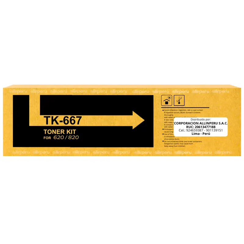 Toner Kyocera TK-667 Negro para TASKalfa TA-620, TA-820 TK667