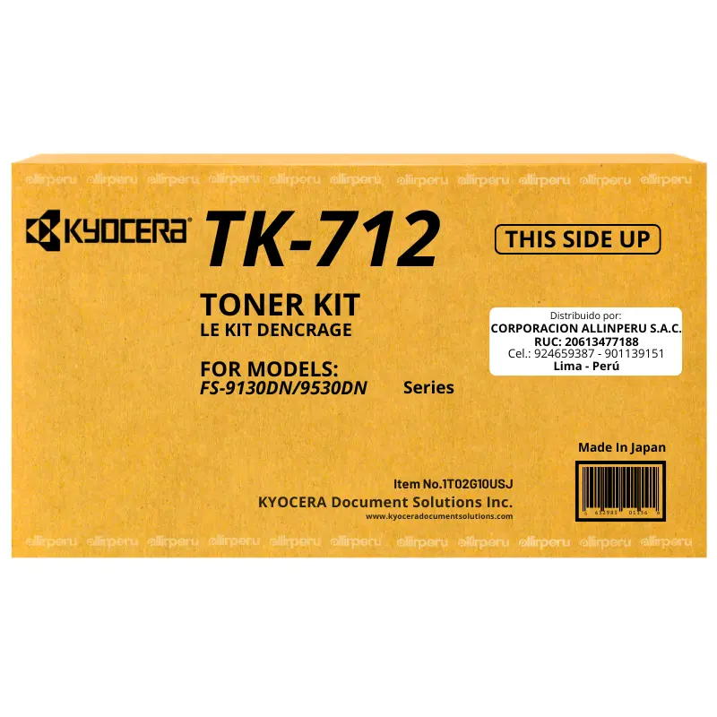 Toner Kyocera TK-712 Negro para FS-9130DN, FS-9530DN TK712 Toner Kyocera TK-712 Negro para FS-9130DN, FS-9530DN TK712