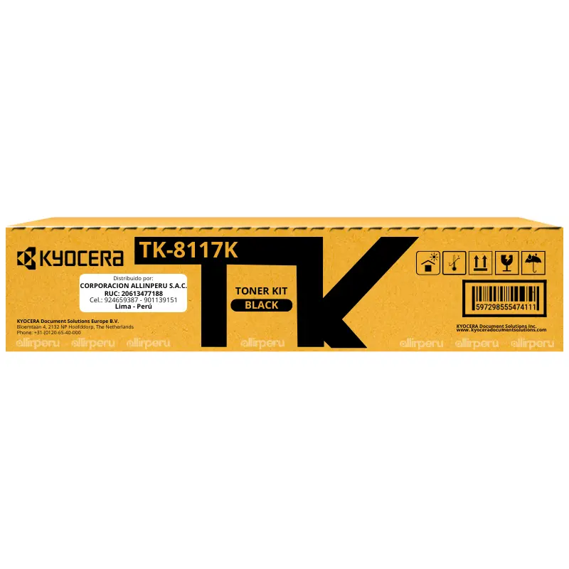 Toner Kyocera TK-8117K Negro 12,000 Páginas TK8117K Toner Kyocera TK-8117K Negro 12,000 Páginas TK8117K