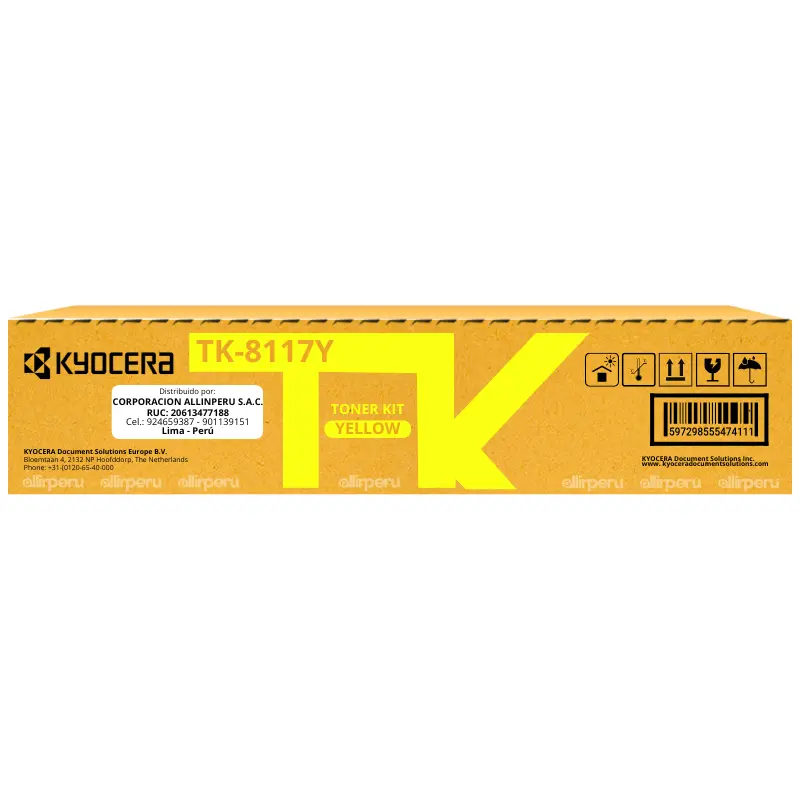 Toner Kyocera TK-8117Y Yellow para Ecosys M8124cidn TK8117Y