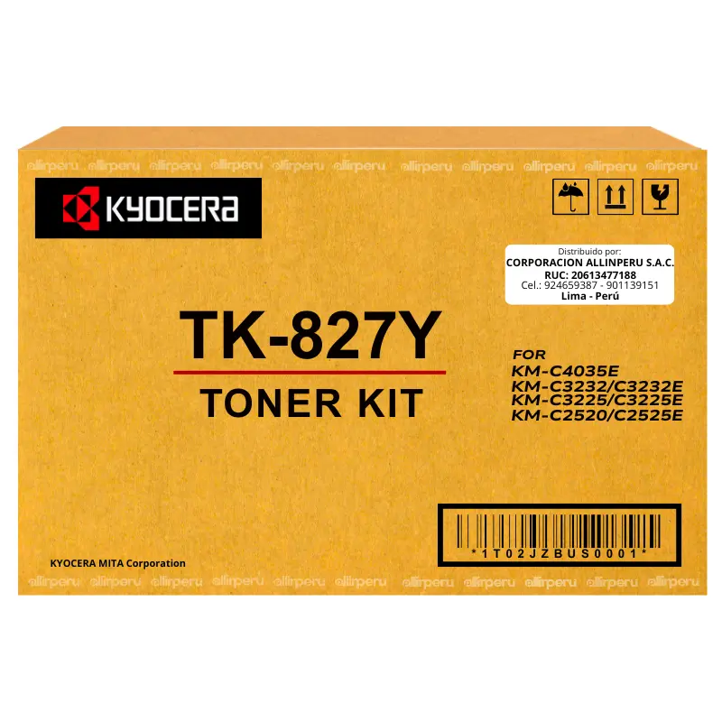 Toner Kyocera TK-827Y Yellow para KM-C2520, KM-C2525E Toner Kyocera TK-827Y Yellow para KM-C2520, KM-C2525E
