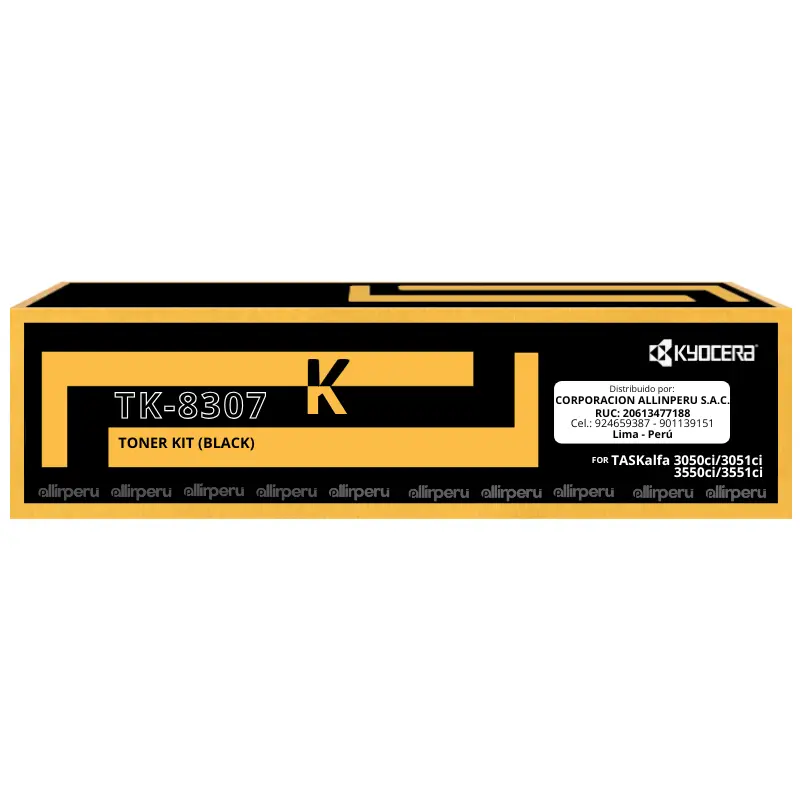 Toner Kyocera TK-8307K Negro para TASKalfa 3050ci, 3550ci TK8307K