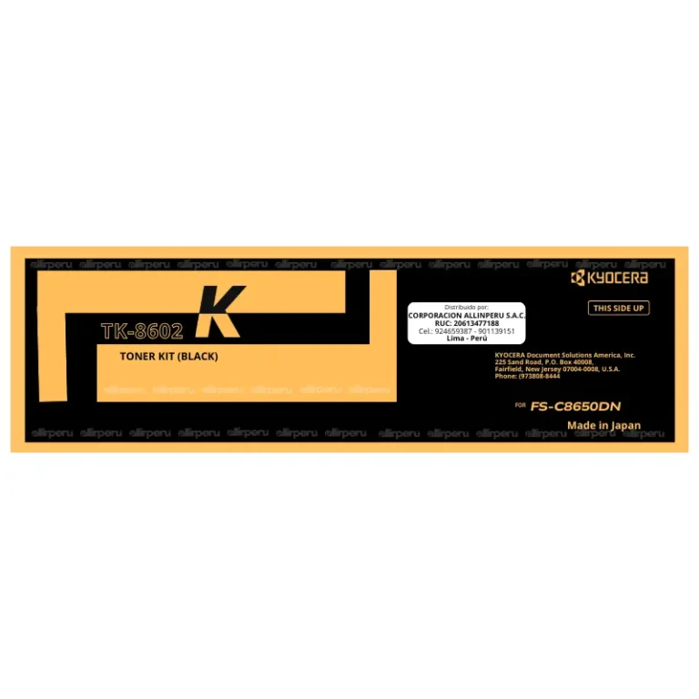 Toner Kyocera TK-8602K Negro para FS-C8650DN TK8602K