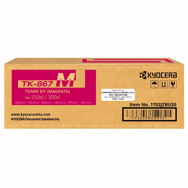 Toner Kyocera TK-867M Magenta para Taskalfa 250Ci, 300Ci TK867M
