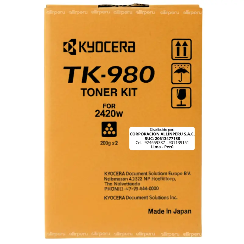 Toner Kyocera TK-980 Negro para TASKalfa KM-2420W TK980