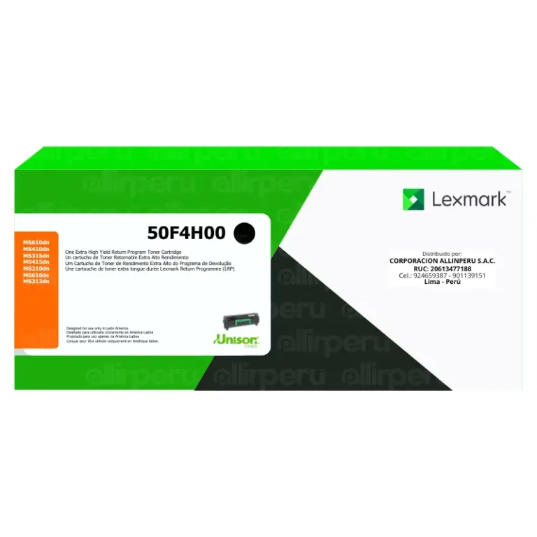 Toner Lexmark 50F4H00 para MS610, MS410, MS315, MS415dn