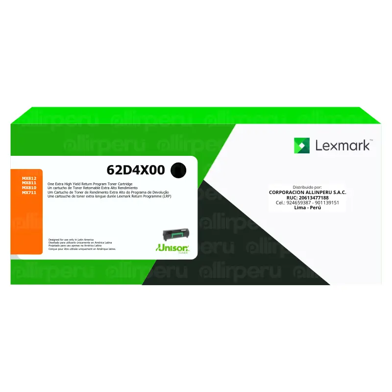 Toner Lexmark 62D4X00 negro para MX812, MX811, MX810, MX711 Toner Lexmark 62D4X00 negro para MX812, MX811, MX810, MX711
