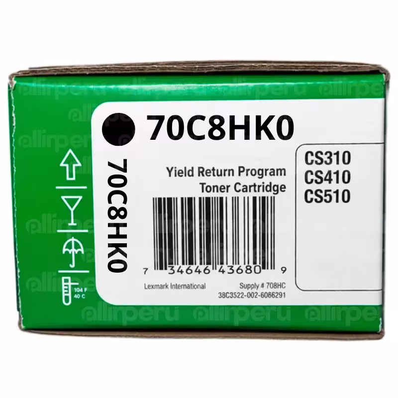 Toner Lexmark 70C8HK0 negro 4,000 páginas