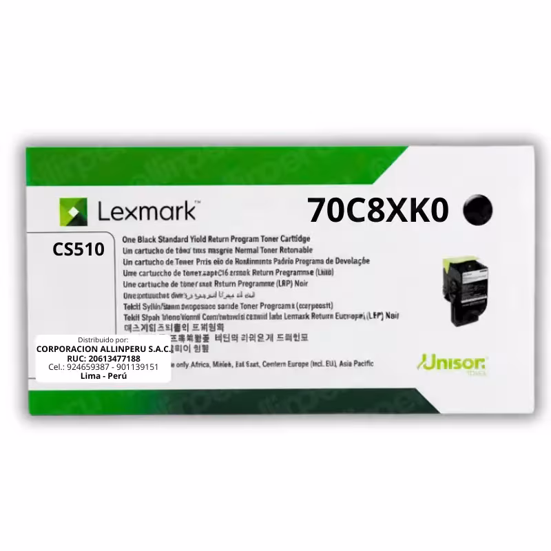 Toner Lexmark 70C8XK0 negro 8,000 páginas