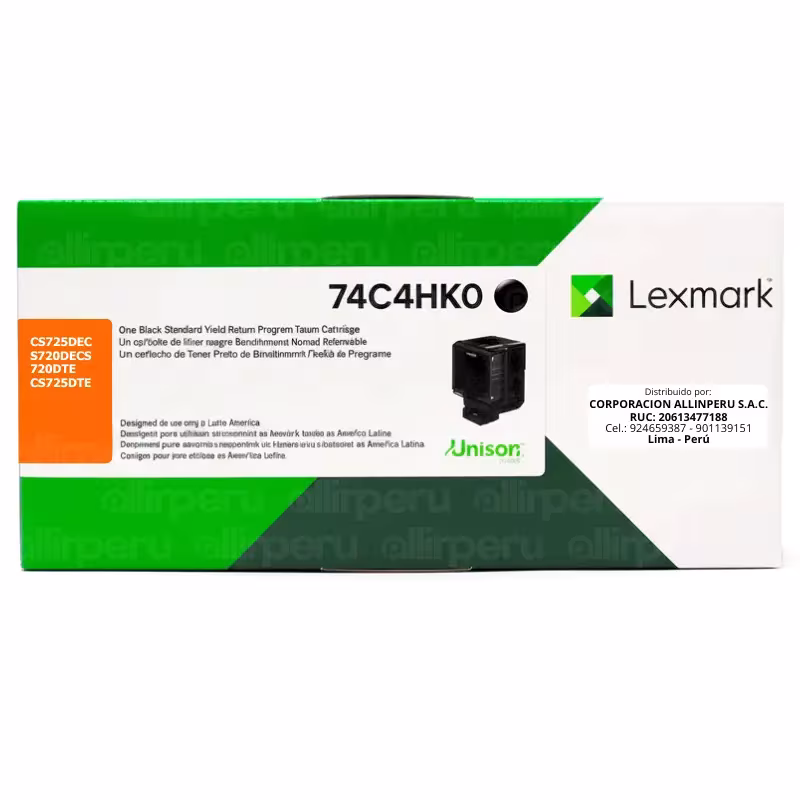 Toner Lexmark 74C4HK0 negro 20.000 Páginas