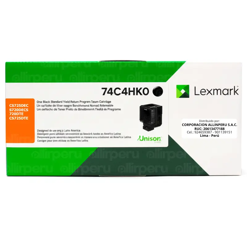 Toner Lexmark 74C4HK0 negro 20.000 Páginas