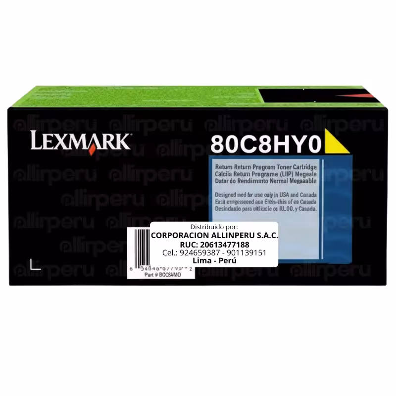 Toner Lexmark 80C8HY0 Yellow 3.000 Páginas Alto Rendimiento