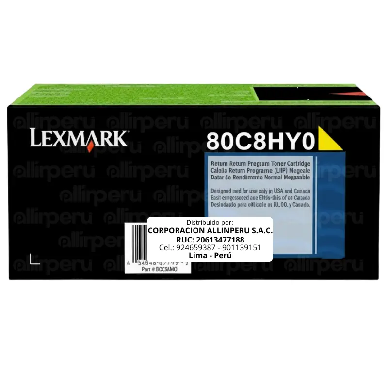 Toner Lexmark 80C8HY0 Yellow 3.000 Páginas Alto Rendimiento