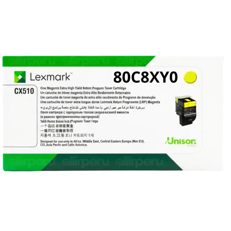 Toner Lexmark 80C8XY0 Yellow 4,000 páginas