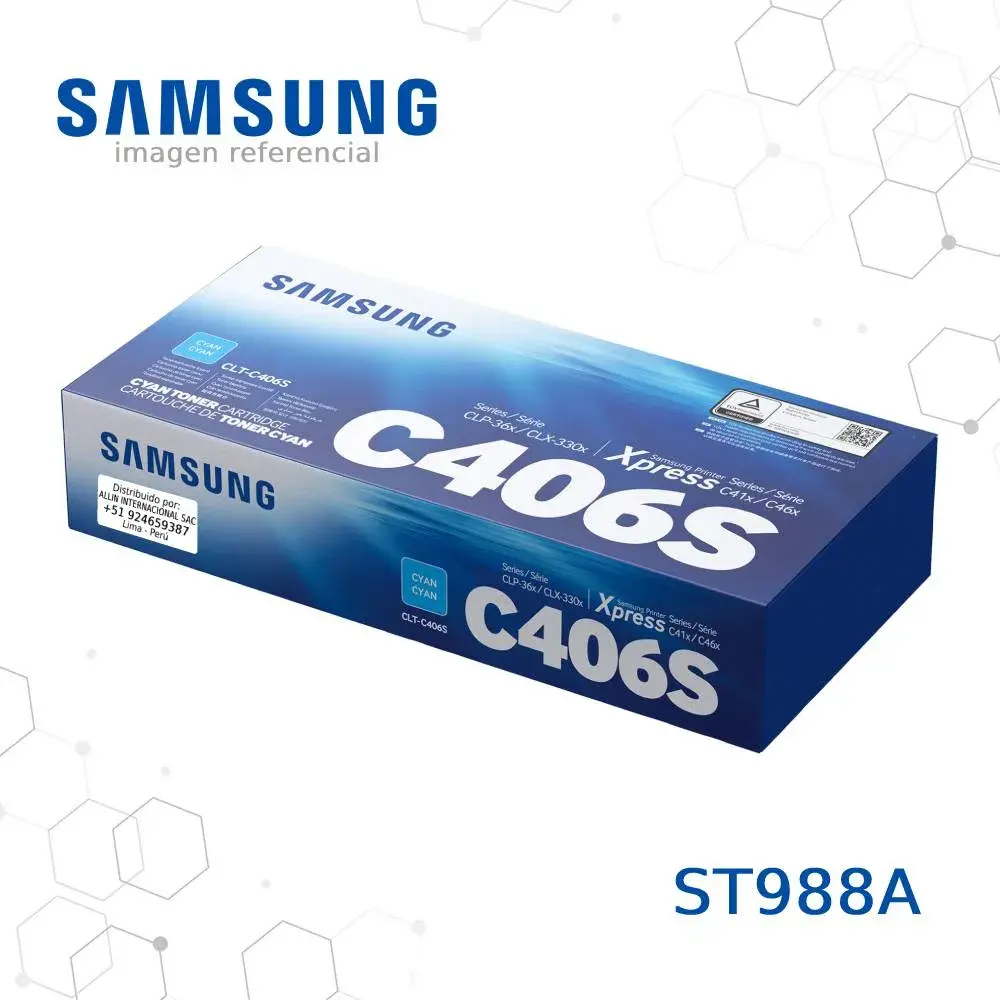 Toner-ST988A-samsung-CLT-C406S.webp Tóner (HP ST988A) Samsung CLT-C406S - Imagen 1