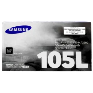 Toner Samsung MLT-D105L SU770A original negro vista frontal