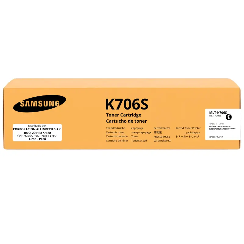 Toner Samsung MLT-K706S (SS816A) — Cartucho negro original Toner Samsung MLT-K706S SS816A negro original caja sellada