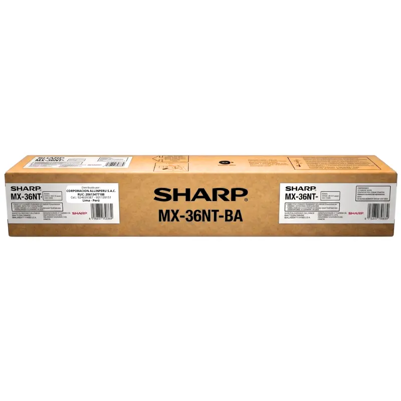 Tóner Sharp MX-36NTBA negro original sellado vista frontal