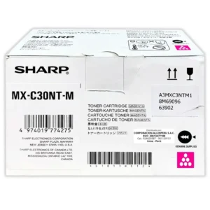 Tóner Sharp MX-C30NTM Magenta original caja sellada vista frontal