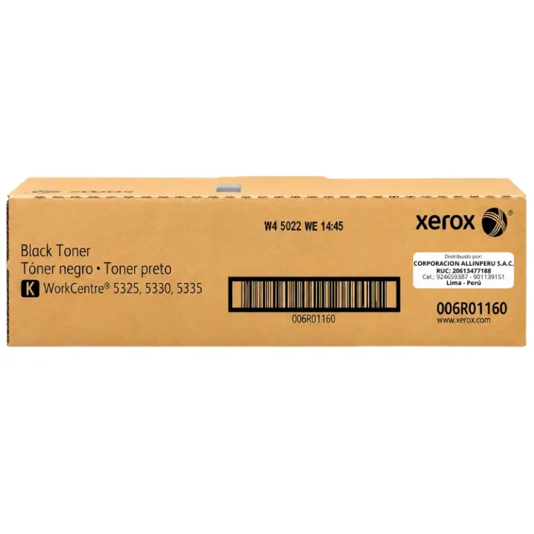 Tóner Xerox 006R01160 negro original vista frontal del cartucho