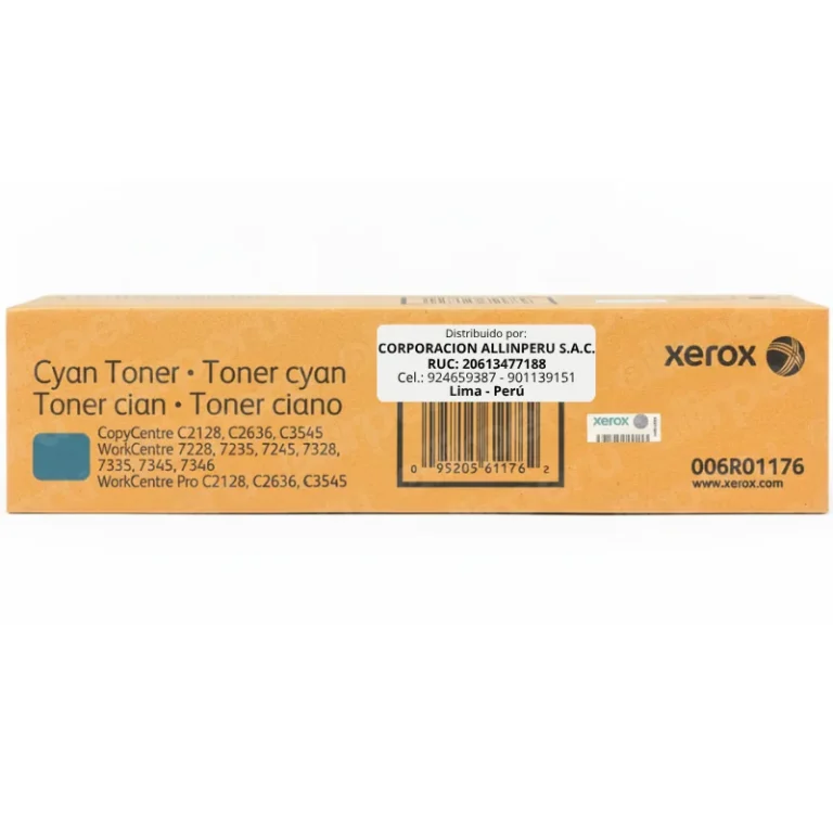 Foto de tóner Xerox 006R01176 cian vista frontal caja original sellada
