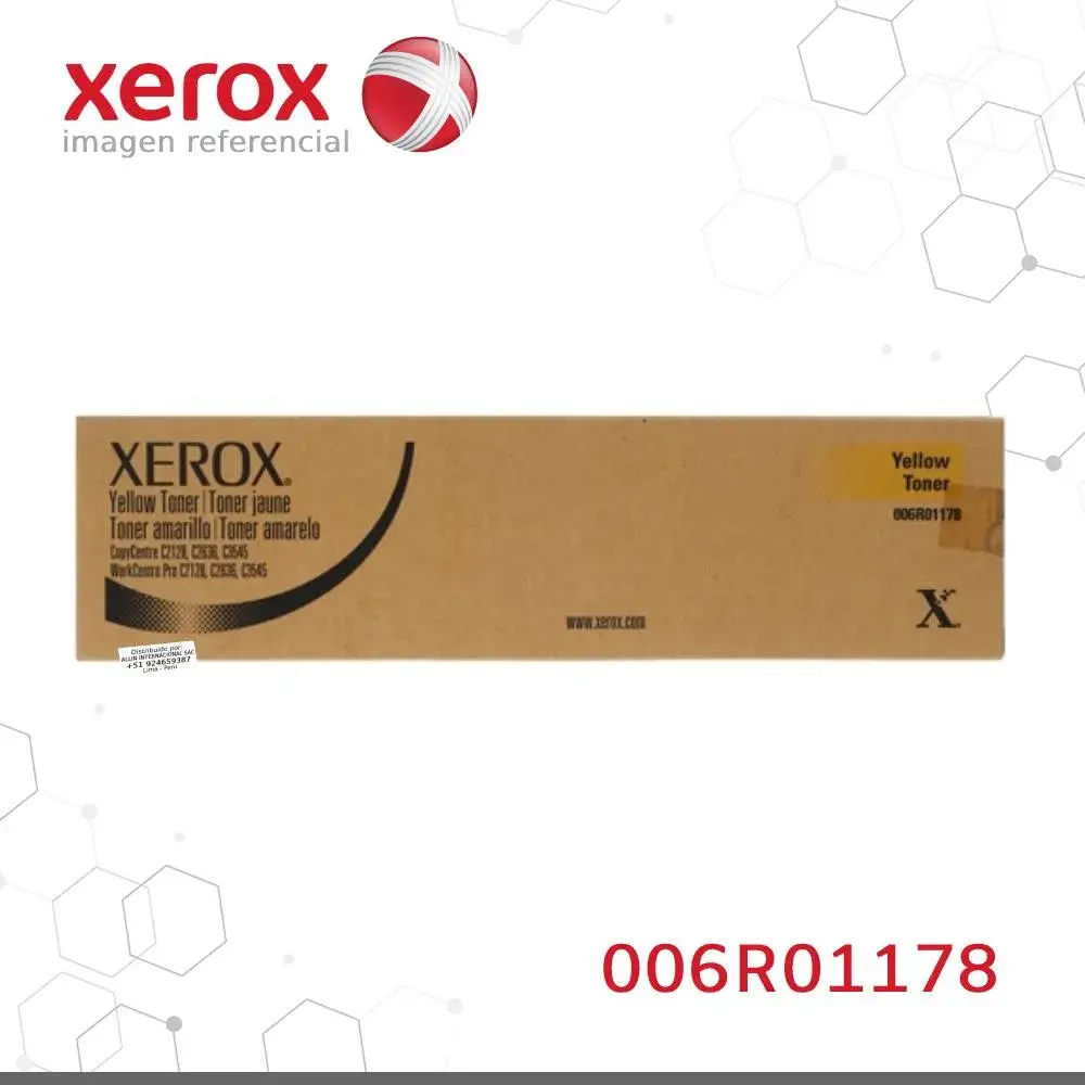 Toner Xerox 006R01178 Amarillo 16K CopyCentre & WorkCentre Pro C2128 Capacidad Estándar