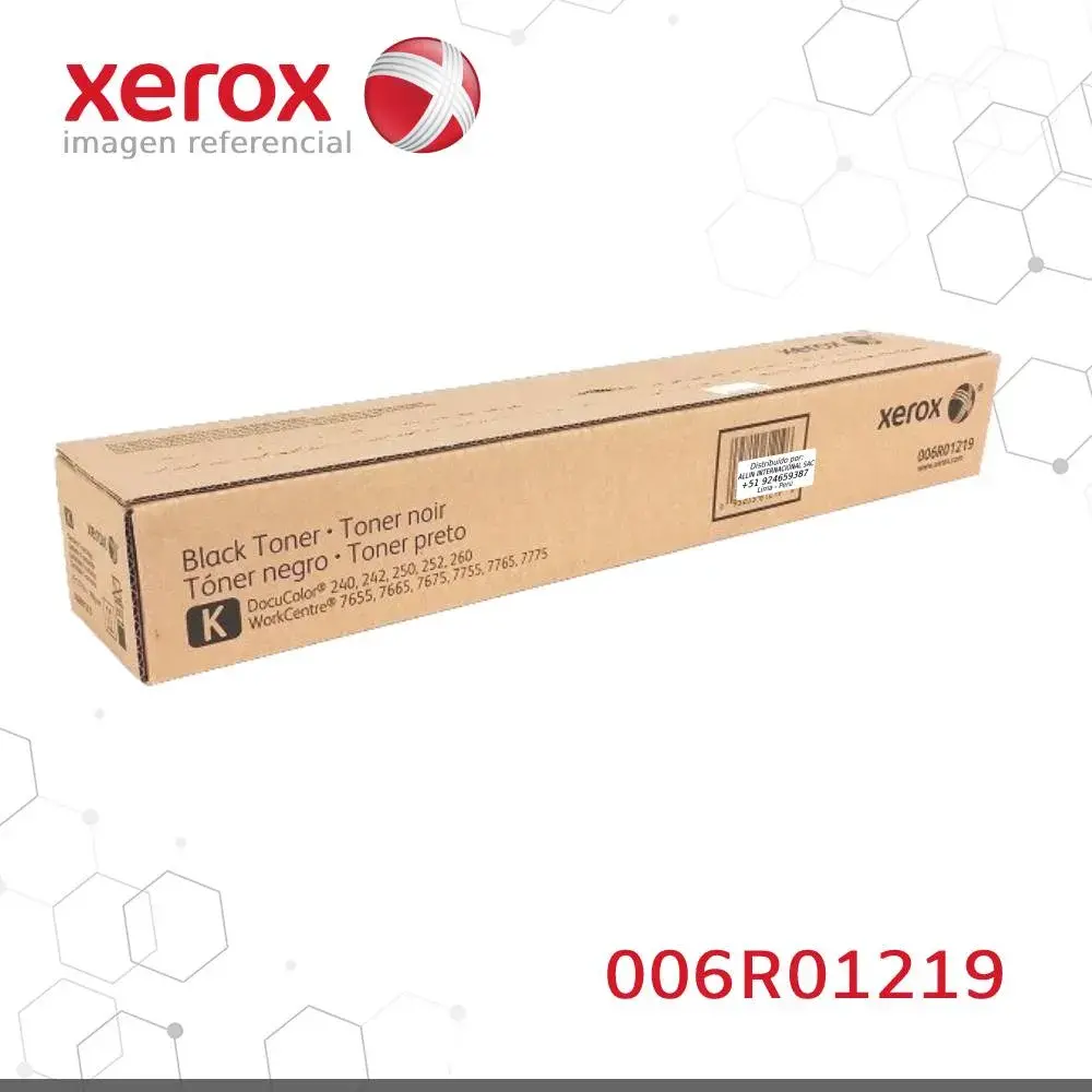 Toner Xerox 006R01219 Negro 30K DocuColor 240, 250, 242, 252, 260, WorkCentre 7655, 7665, 7675, 7755 Capacidad estandar