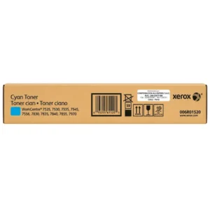 Tóner Xerox 006R01520 cian original, vista frontal WorkCentre 7525
