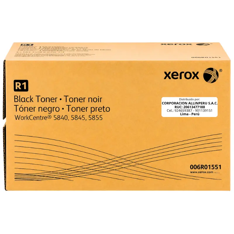 Foto de tóner Xerox 006R01551 negro original de frente