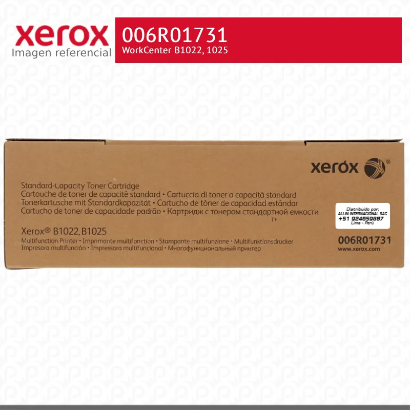 Toner Xerox 006R01731 Negro 13K WorkCentre B1022, B1025 Capacidad Estandar