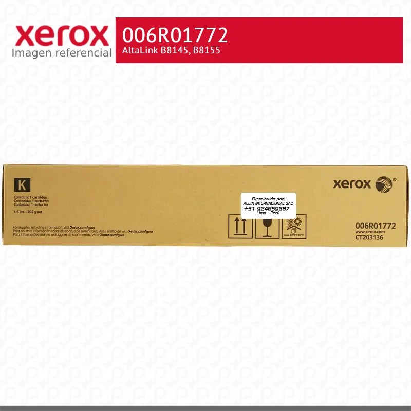 Toner-Xerox-006R01772-para-AltaLink-B8145-B8155.webp Toner Xerox 006R01772 Negro 52K AltaLink B8145, B8155 Capacidad estandar - Imagen 1