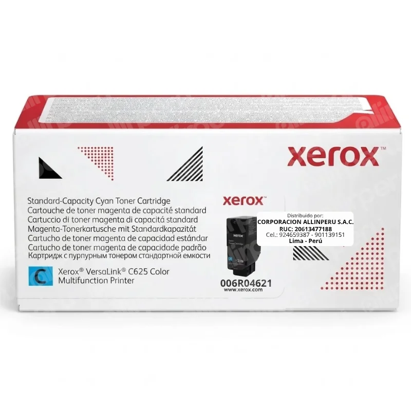 Foto de tóner Xerox 006R04621 cyan caja frontal VersaLink C625