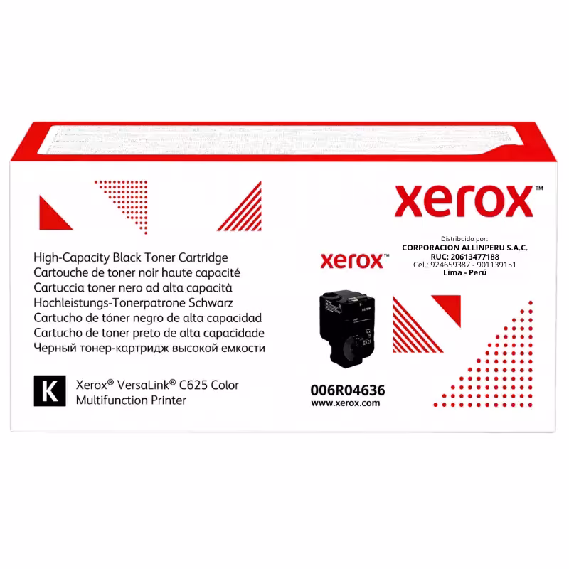 Tóner Xerox 006R04636 negro original para impresora VersaLink C625