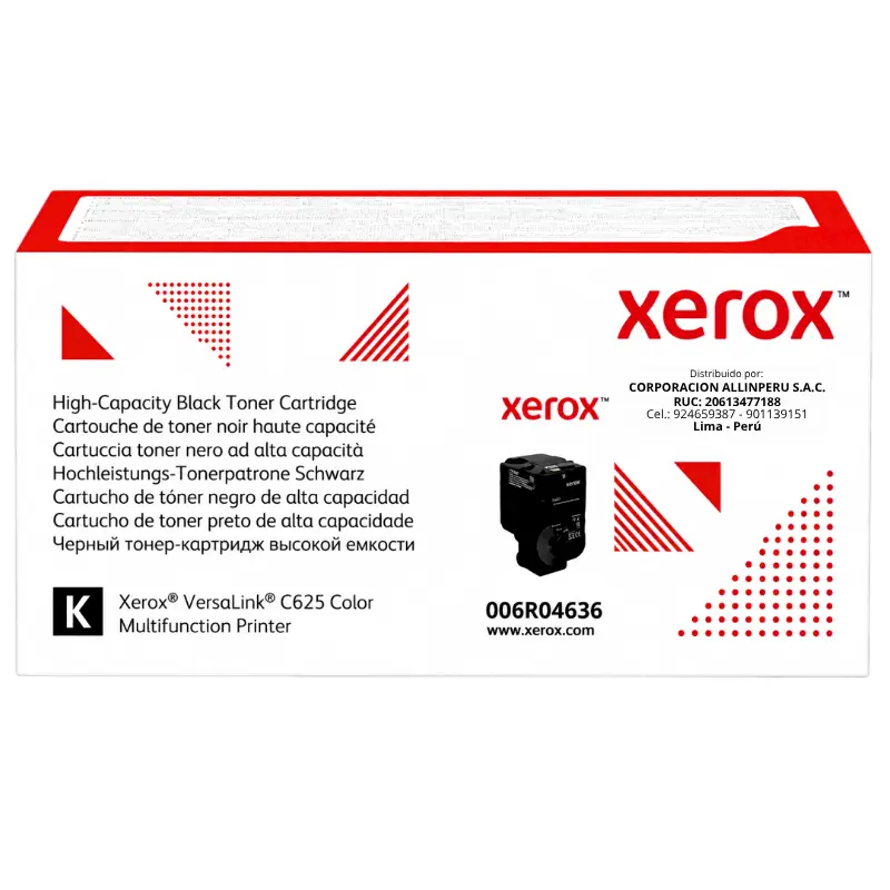 Tóner Xerox 006R04636 negro original para impresora VersaLink C625