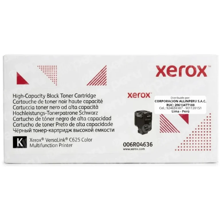 Foto de tóner Xerox 006R04636 negro caja frontal VersaLink C625