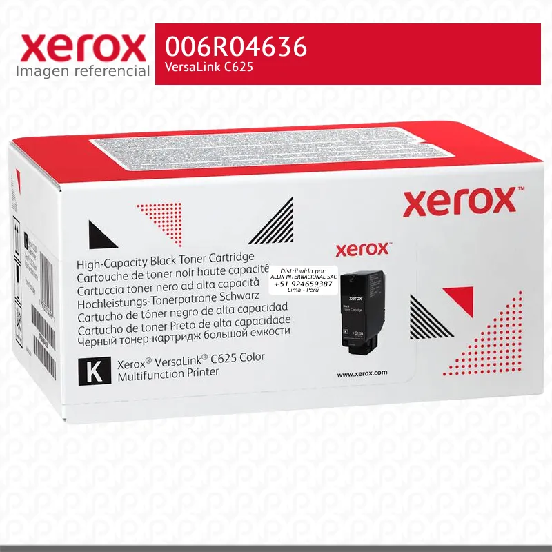 Toner Xerox 006R04636 Negro 25K VersaLink C625 Alta Capacidad