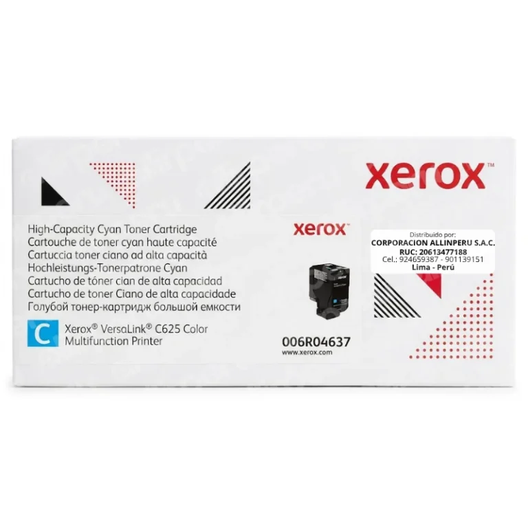 Foto de tóner Xerox 006R04637 cyan caja frontal VersaLink C625