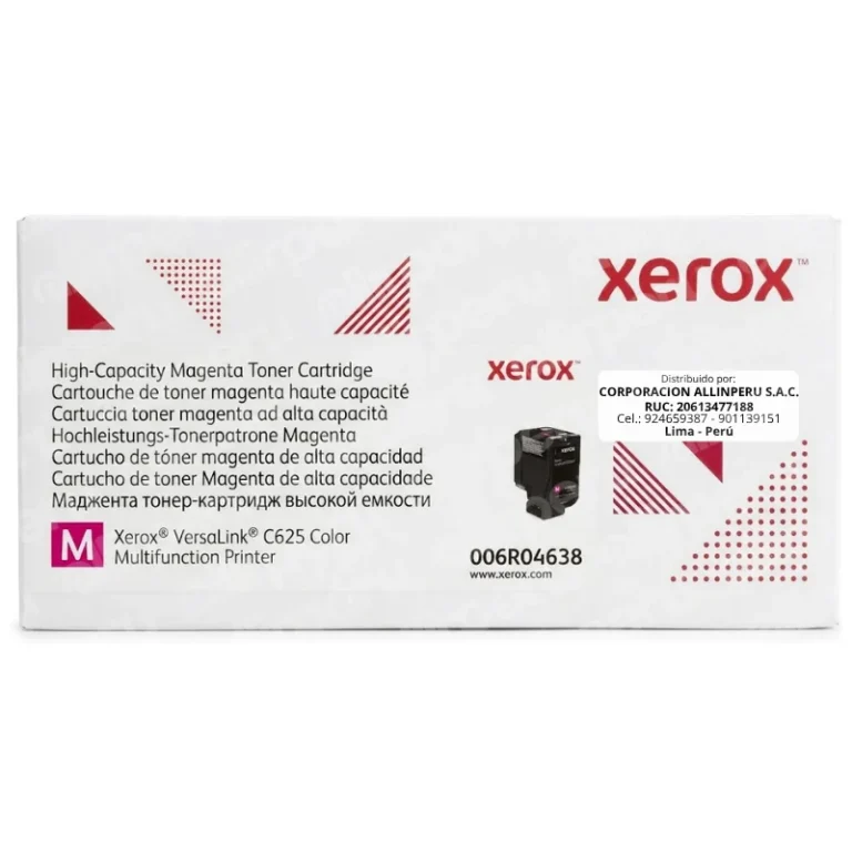 Foto de tóner Xerox 006R04638 magenta caja frontal VersaLink C625