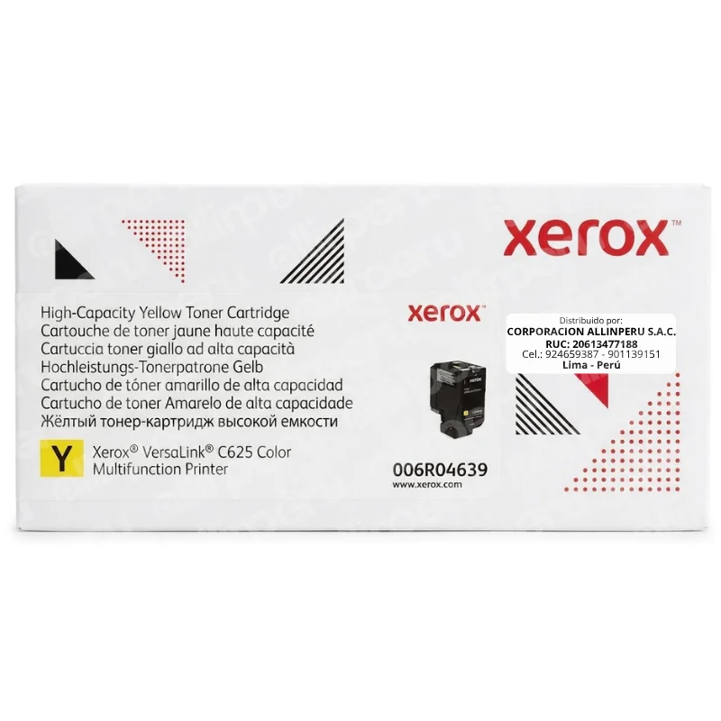 Toner Xerox 006R04639 amarillo caja frontal VersaLink C625