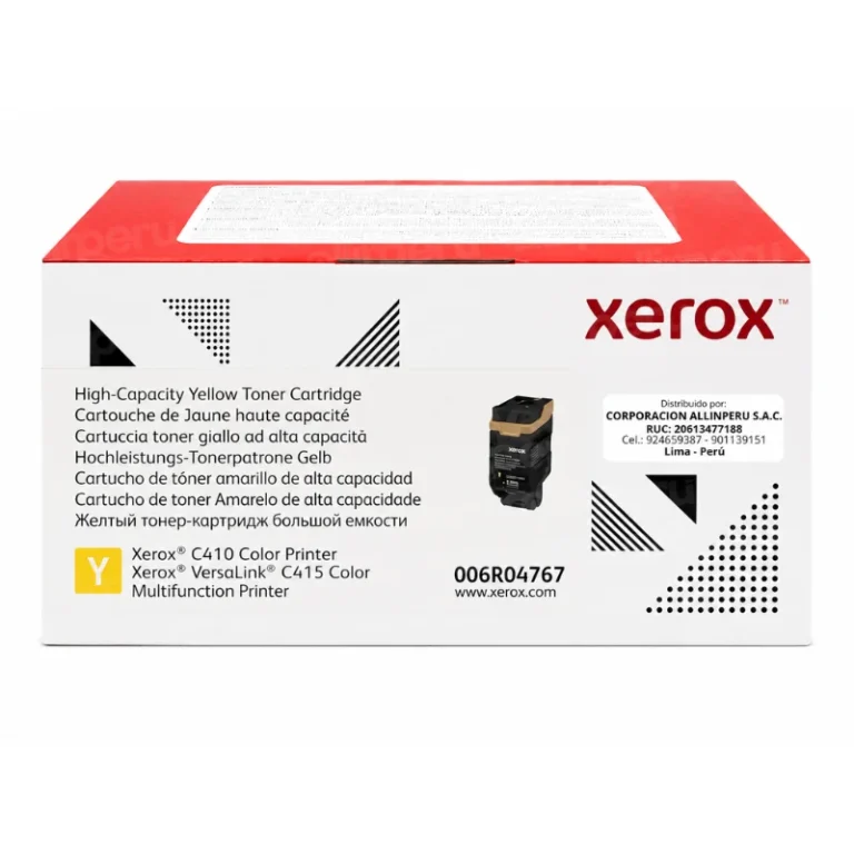 Tóner Xerox 006R04767 amarillo caja frontal VersaLink C410