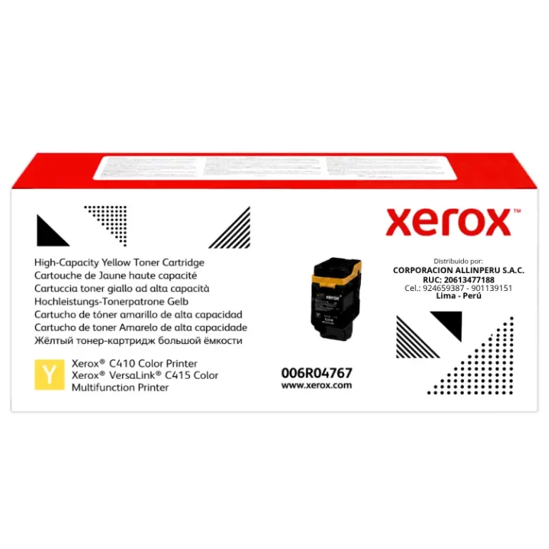 Tóner Xerox 006R04767 amarillo alta capacidad vista frontal