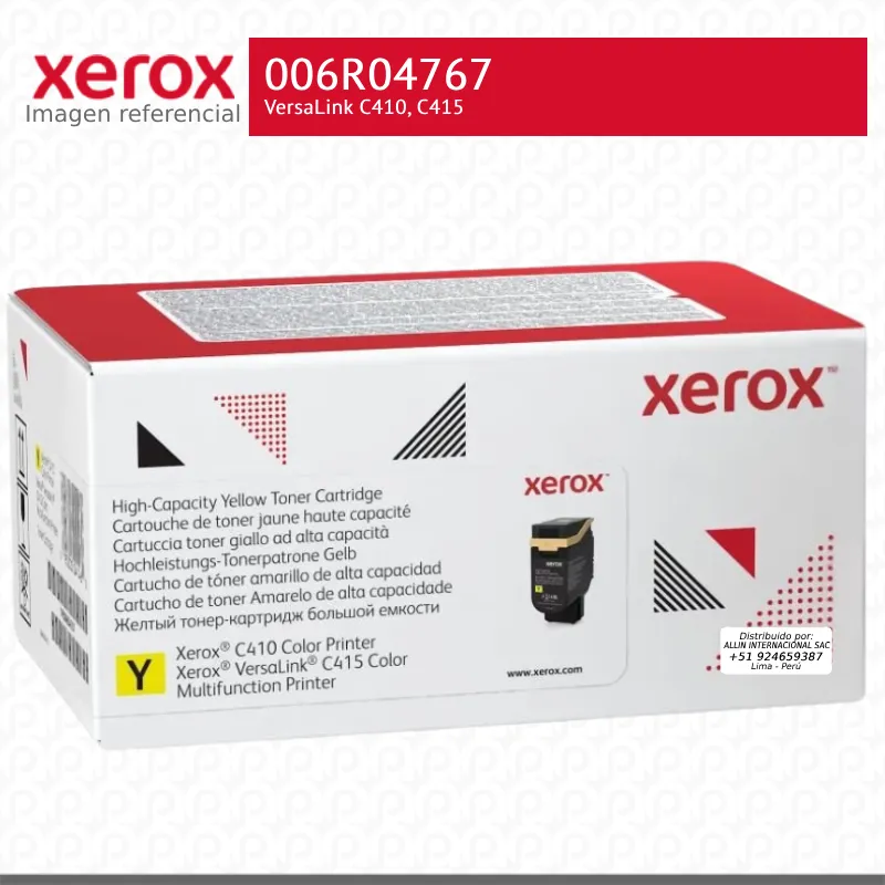 Toner Xerox 006R04767 Yellow 7K VersaLink C410, C415 Alta Capacidad