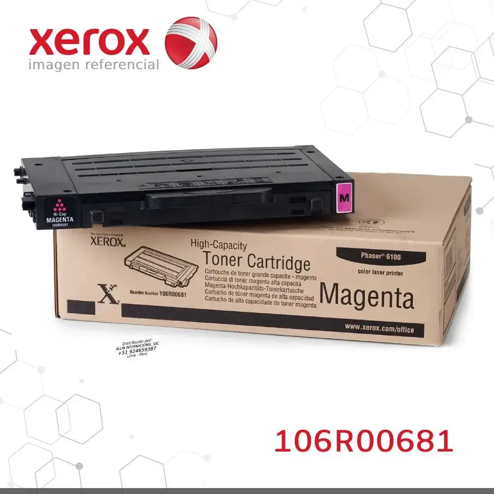 Toner Xerox 106R00681 Magenta 5K Phaser 6100 Capacidad estandar