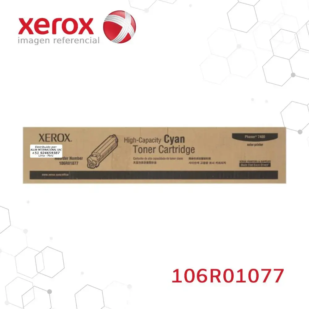 Toner Xerox 106R01077 Cian 180K Phaser 7400 Alta capacidad