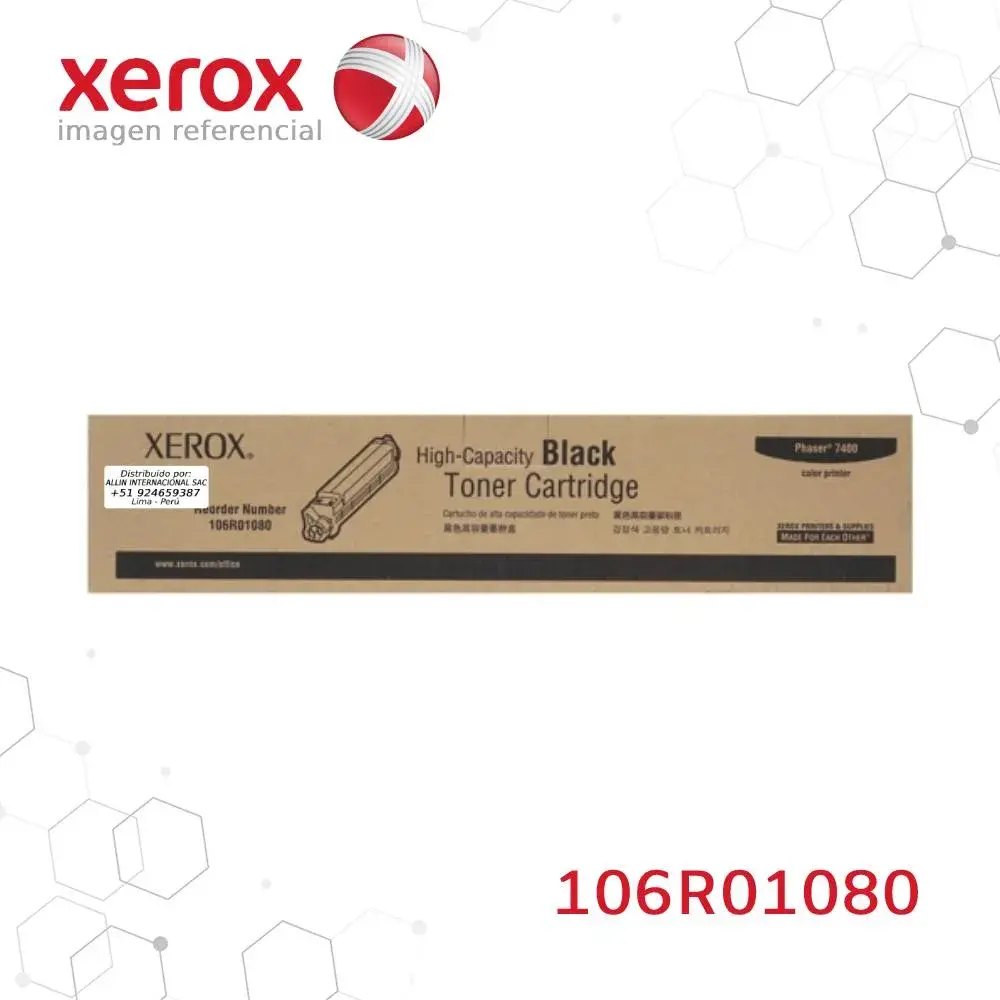 Toner Xerox 106R01080 Negro 15K Phaser 7400 Alta capacidad