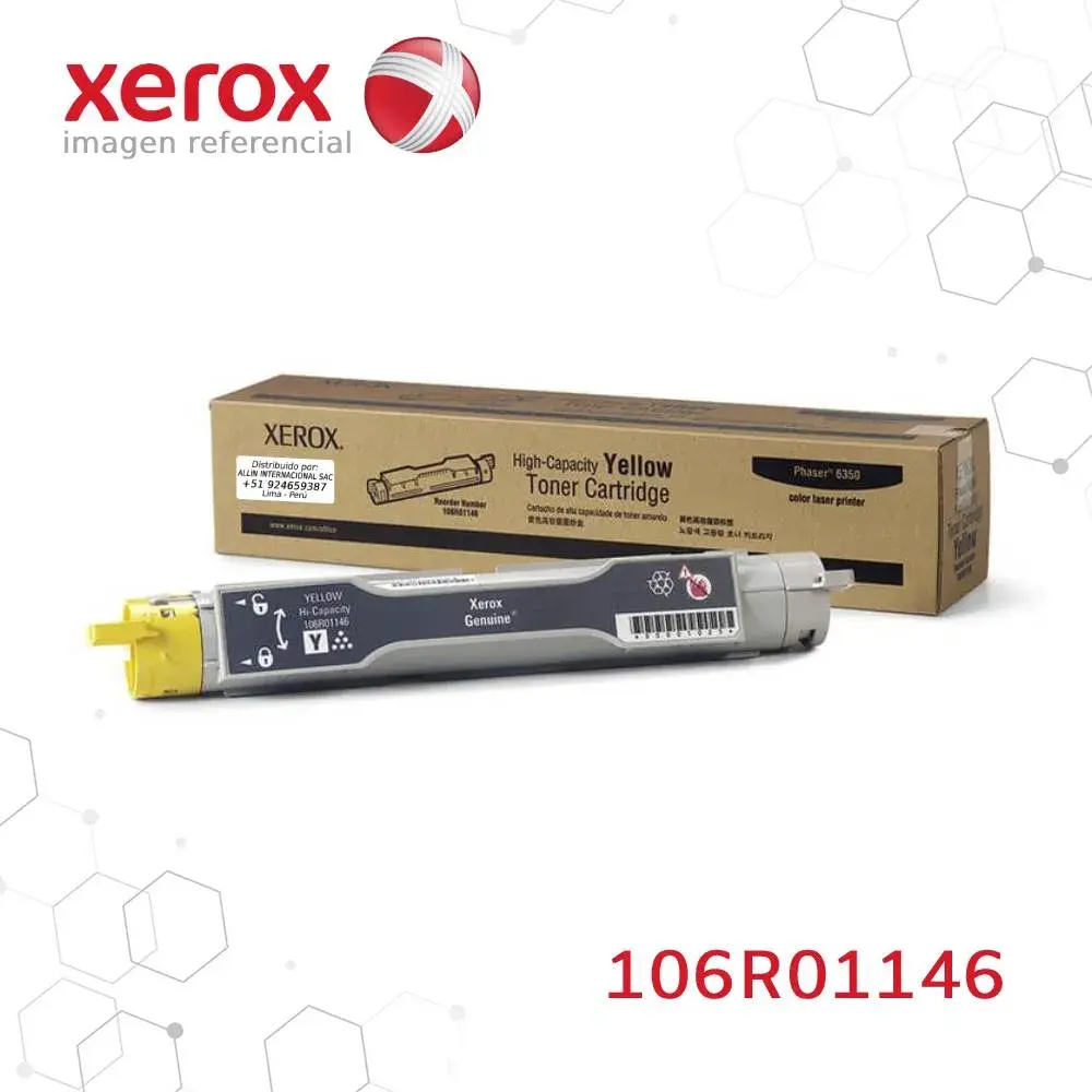 Toner Xerox 106R01146 Amarillo 10K Phaser 6350 Alta capacidad