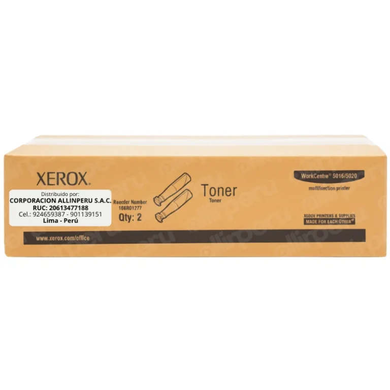 Foto de tóner Xerox 106R01277 original negro para WorkCentre 5020 sobre fondo blanco