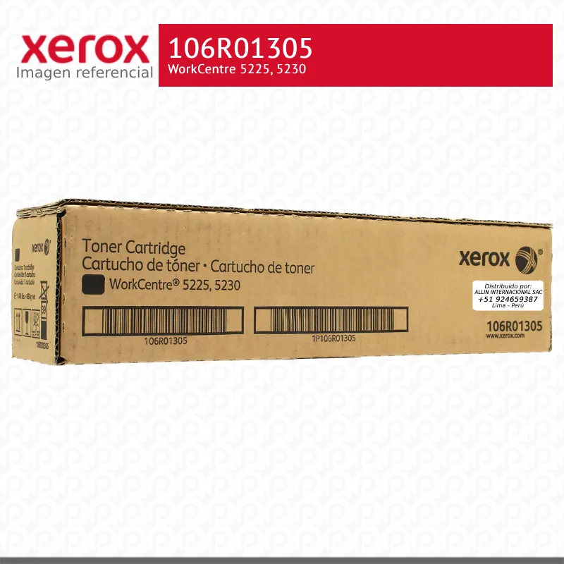 Toner Xerox 106R01305 Negro 30K WorkCentre 5225, 5230