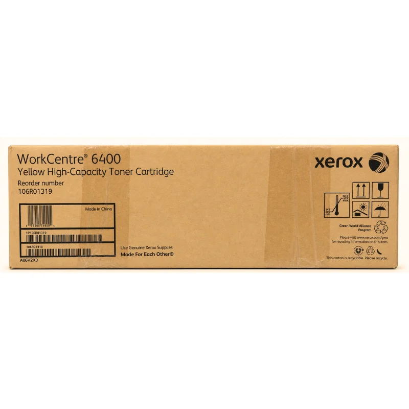 Tóner Xerox 106R01319 amarillo - vista frontal Tóner Xerox 106R01319 amarillo original alta capacidad